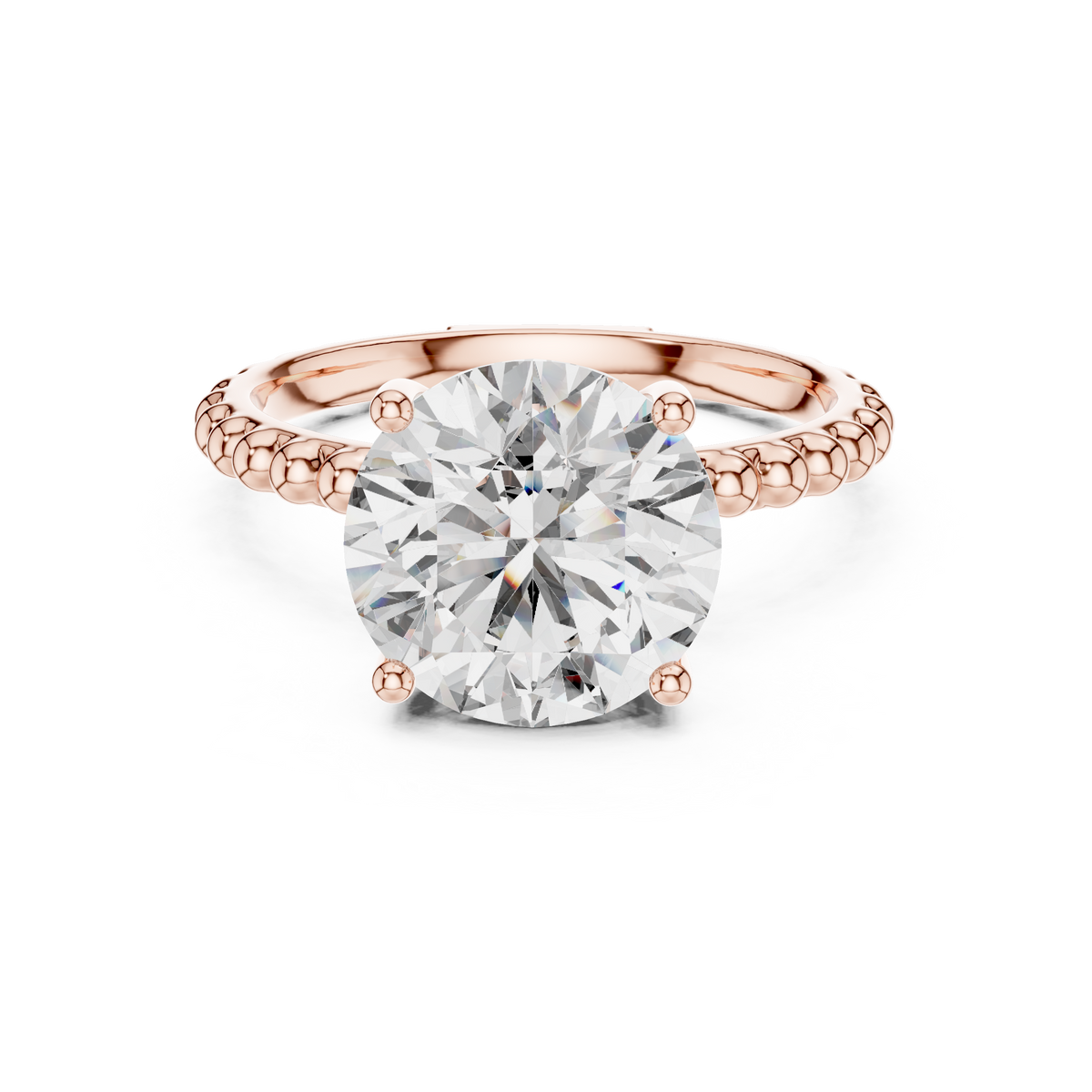 Ribbed Solitaire Ring