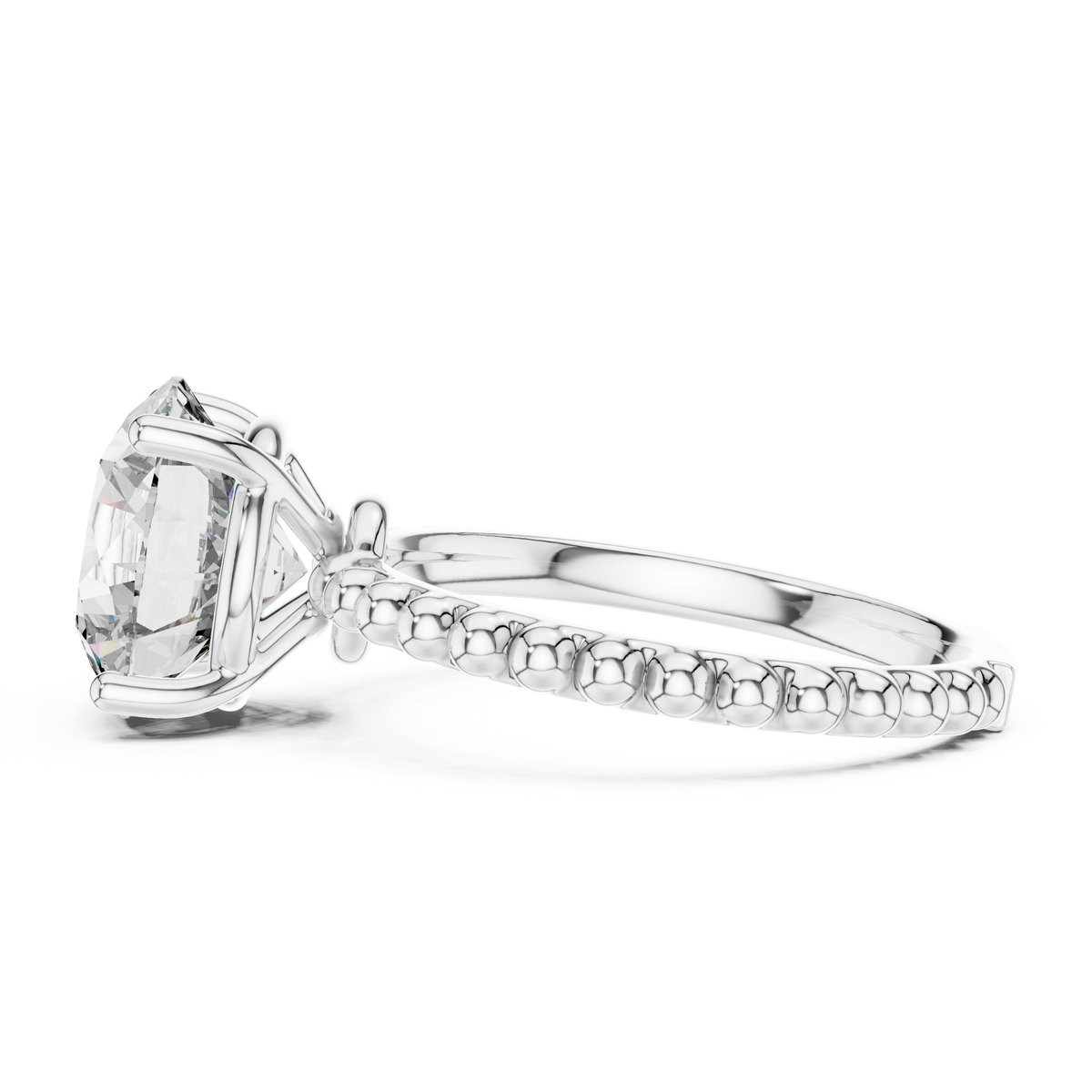 Ribbed Solitaire Ring
