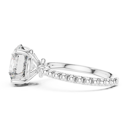 Ribbed Solitaire Ring