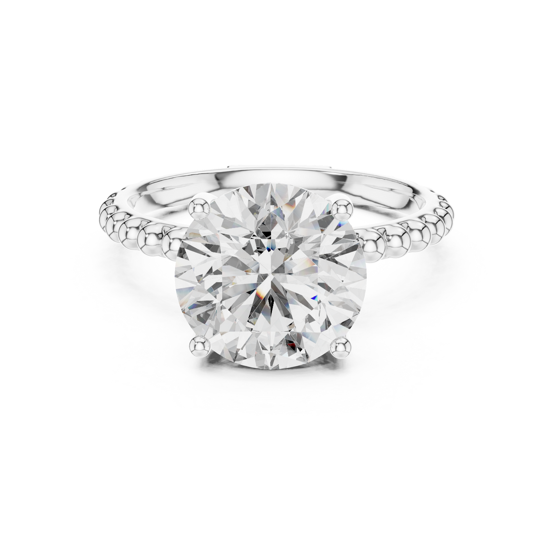 Ribbed Solitaire Ring