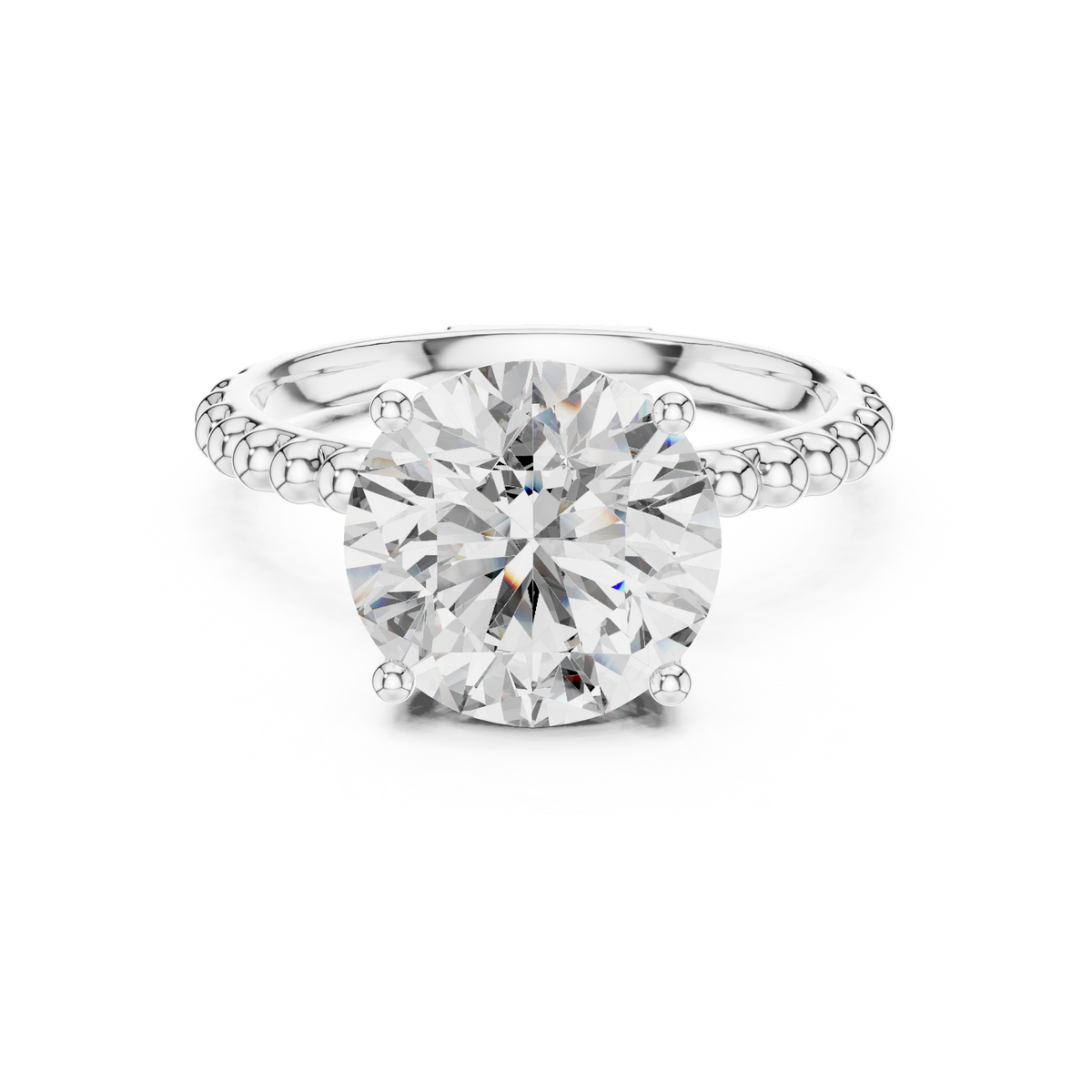 Ribbed Solitaire Ring