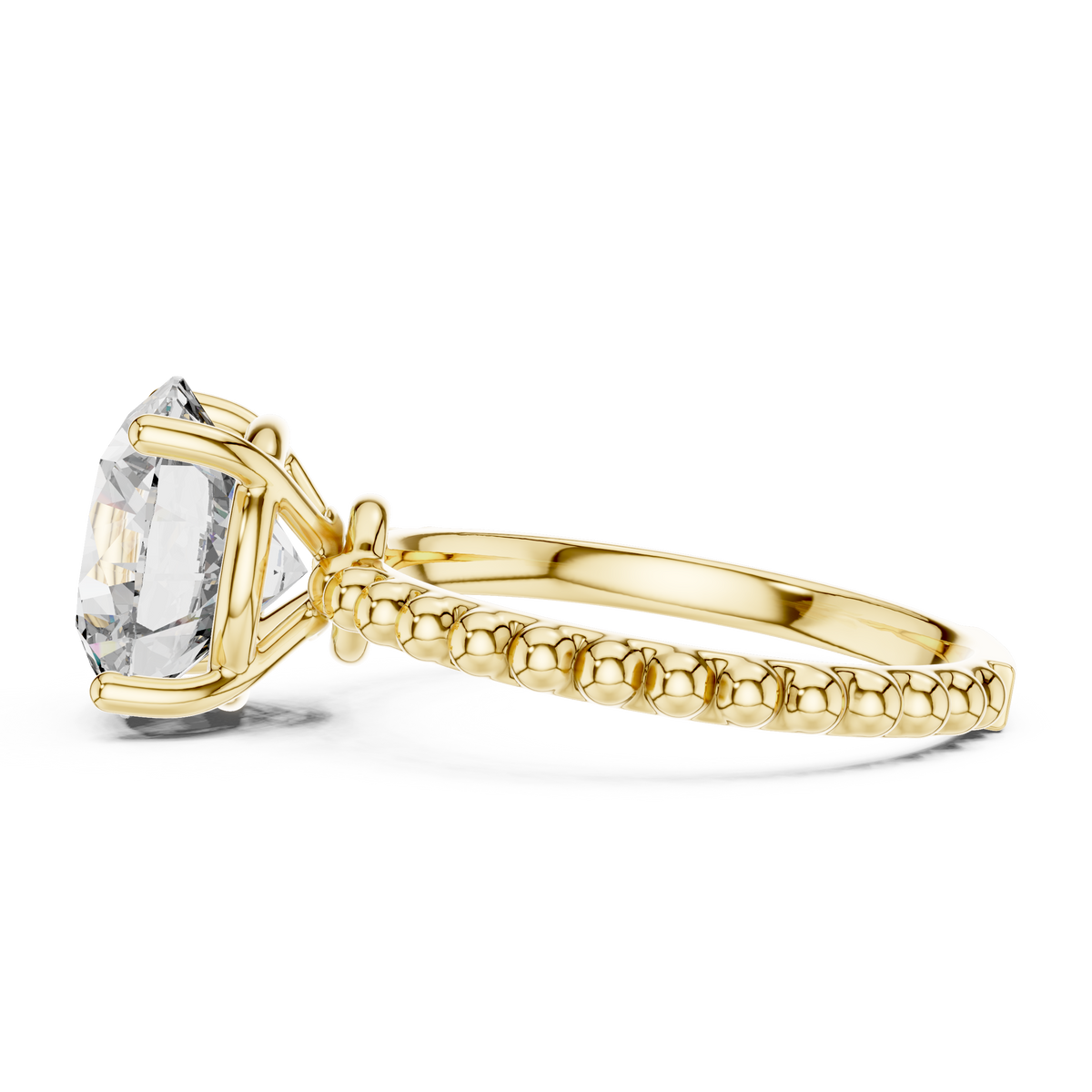 Ribbed Solitaire Ring
