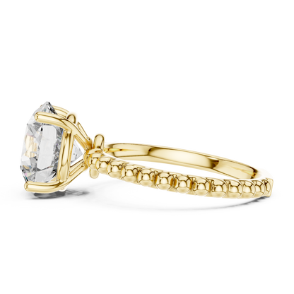 Ribbed Solitaire Ring