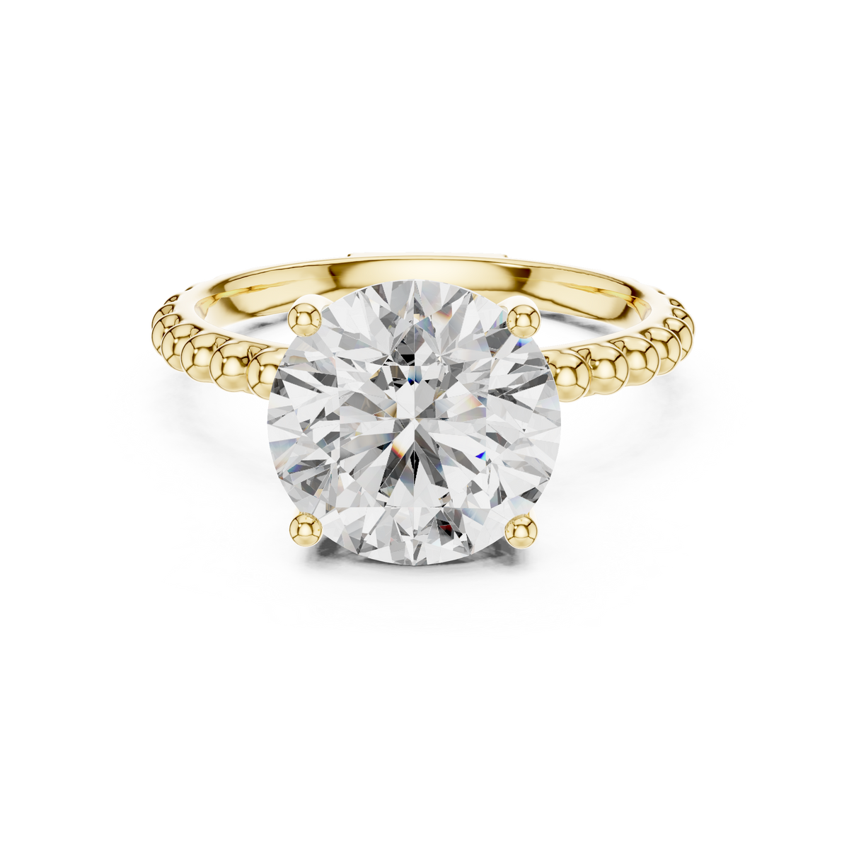 Ribbed Solitaire Ring
