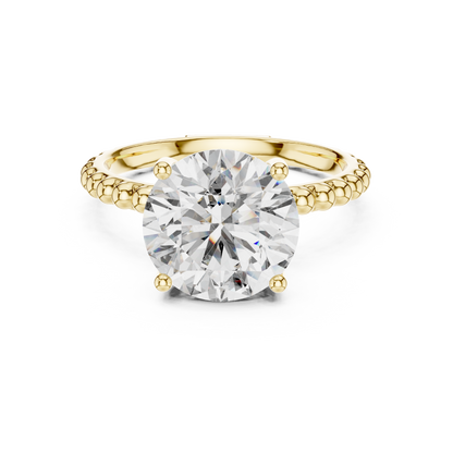 Ribbed Solitaire Ring