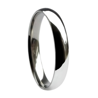 Light D Shape Wedding Band Platinum