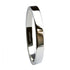 A medium flat shape wedding band in 18K white gold.