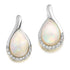 Opal & Diamond Drop Earrings in white gold or platinum