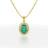 Oval Emerald Halo Pendant