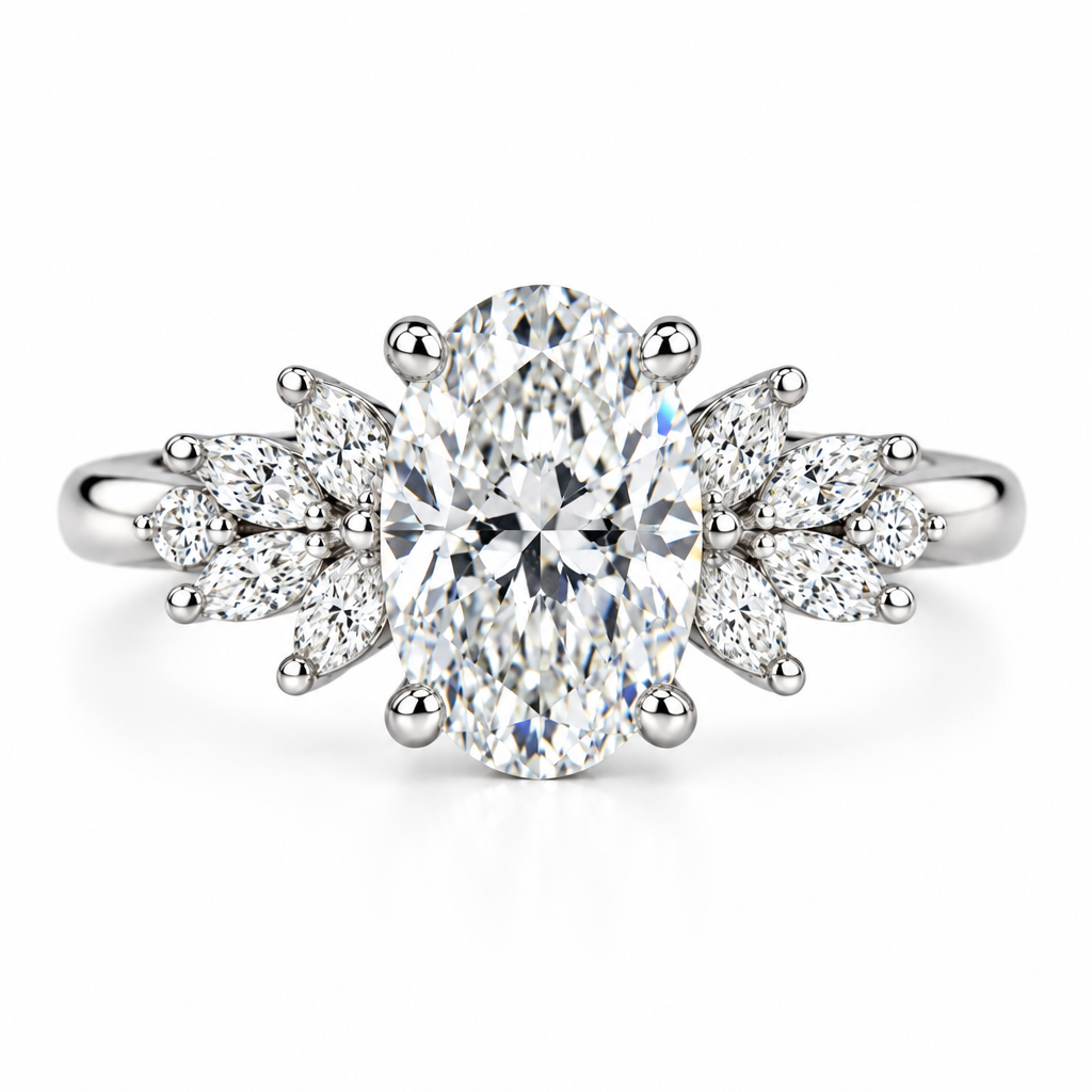 Oval Bloom Engagement Ring