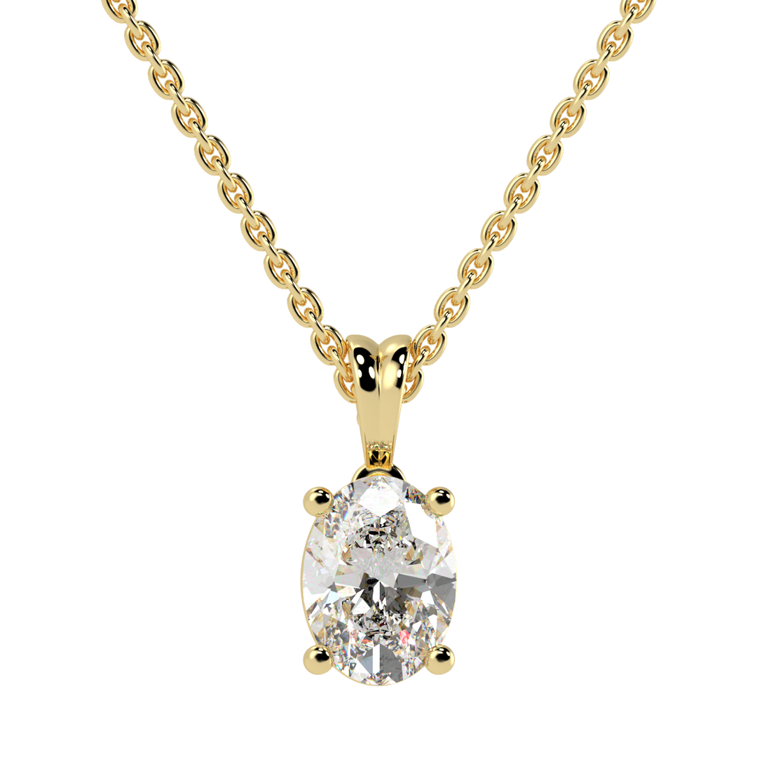 Oval Solitaire Pendant