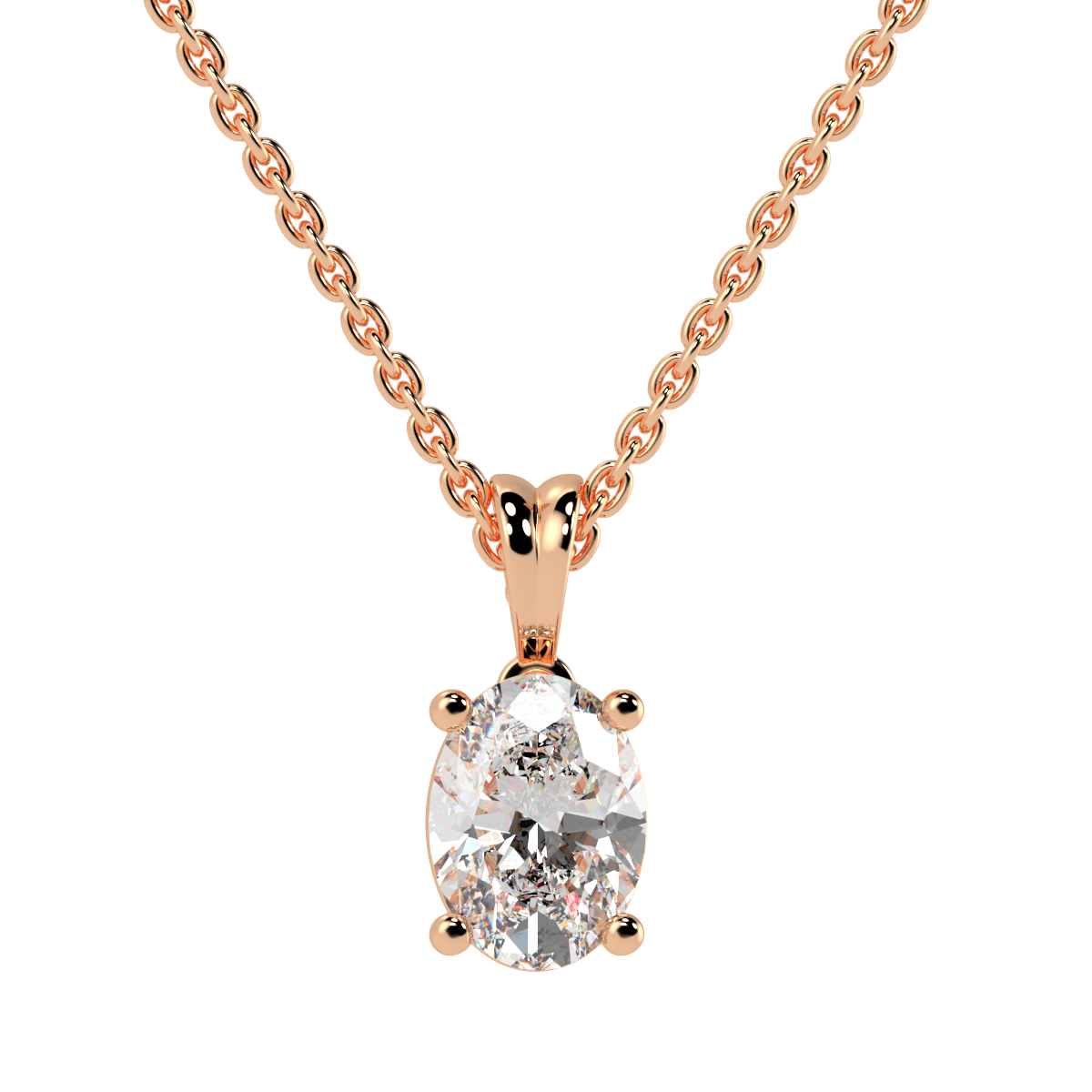 Oval Solitaire Pendant