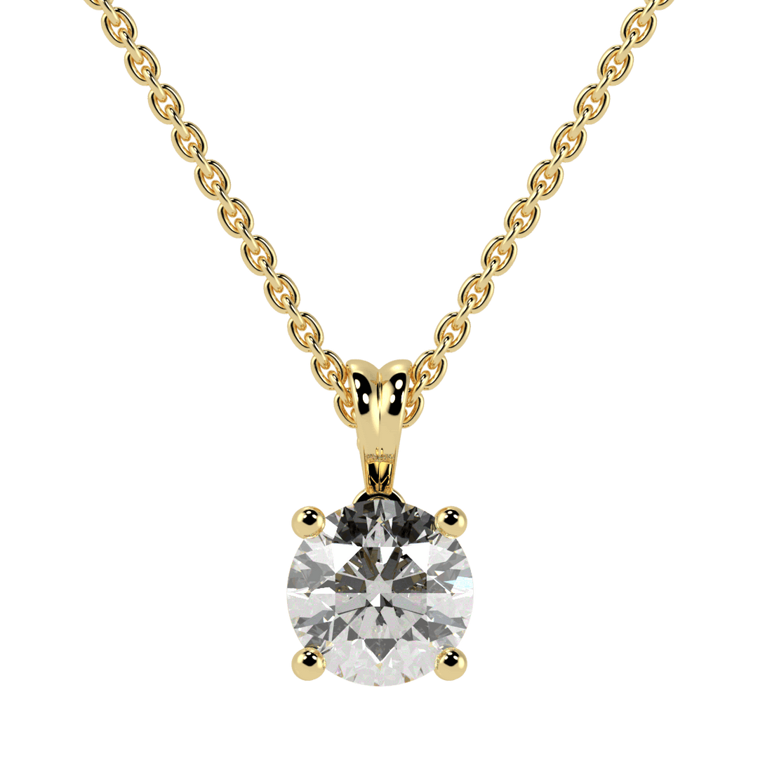0.25ct Round Solitaire Pendant 18K Yellow Gold