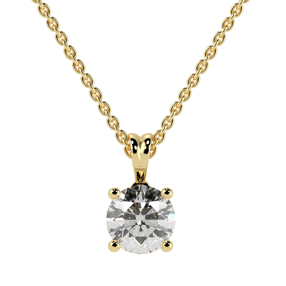 0.25ct Round Solitaire Pendant 18K Yellow Gold