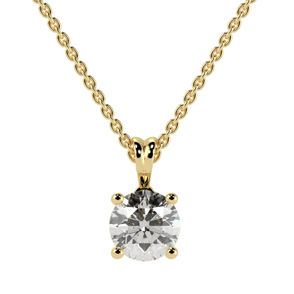 0.25ct Round Solitaire Pendant 18K Yellow Gold