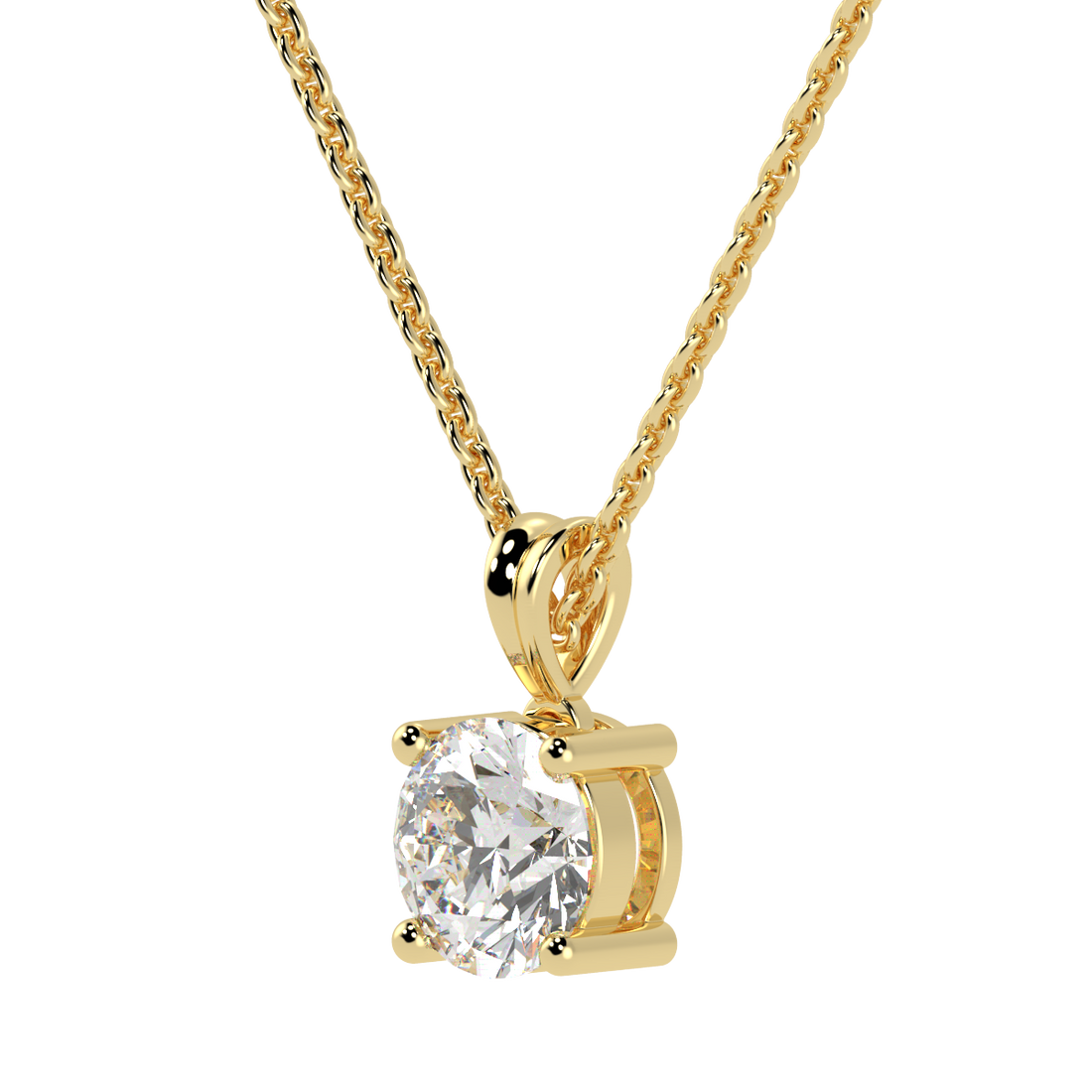 0.25ct Round Solitaire Pendant 18K Yellow Gold