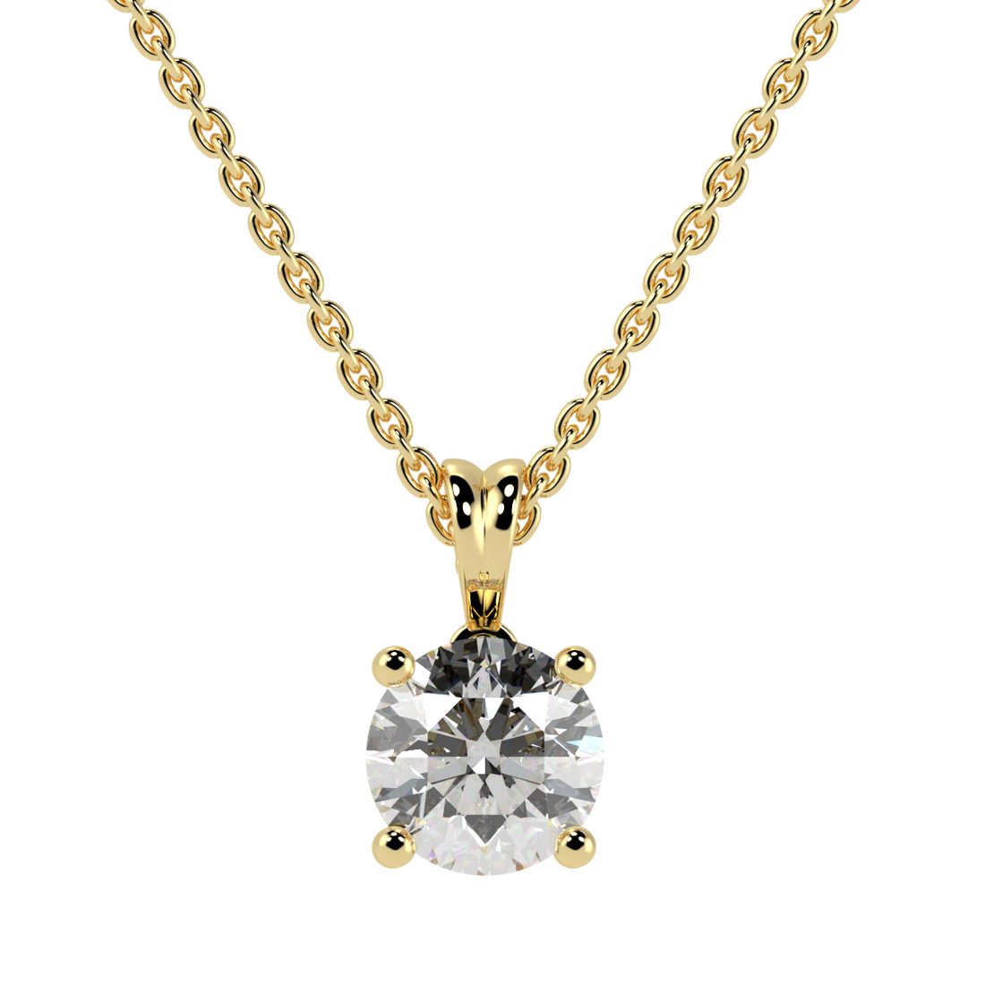 0.25ct Round Solitaire Pendant 18K Yellow Gold