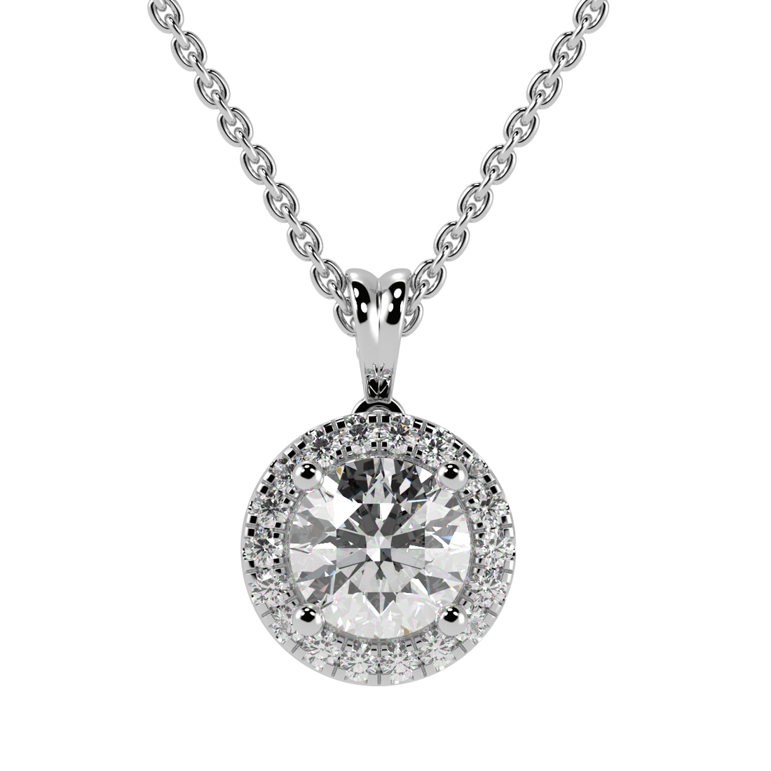 Round Halo Pendant