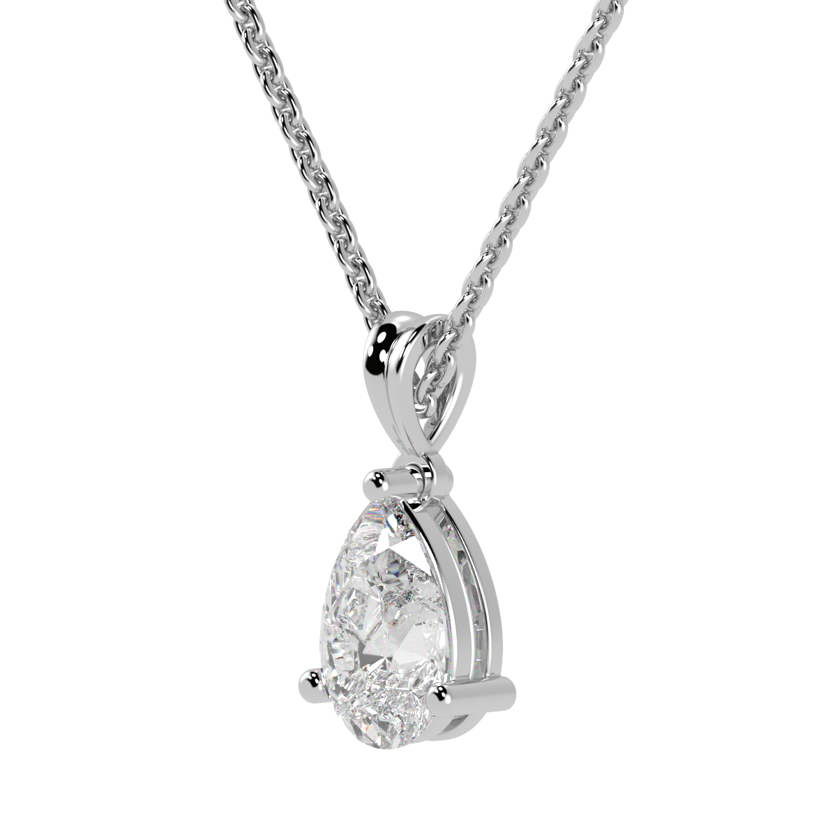 Pear Solitaire Pendant