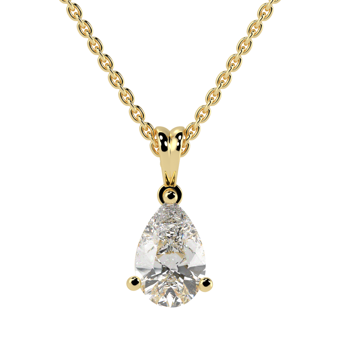 Pear Solitaire Pendant