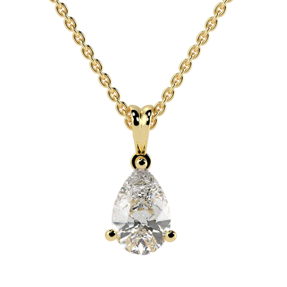 Pear Solitaire Pendant