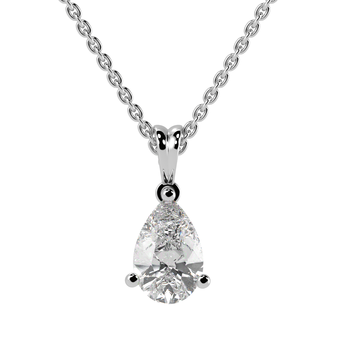Pear Solitaire Pendant