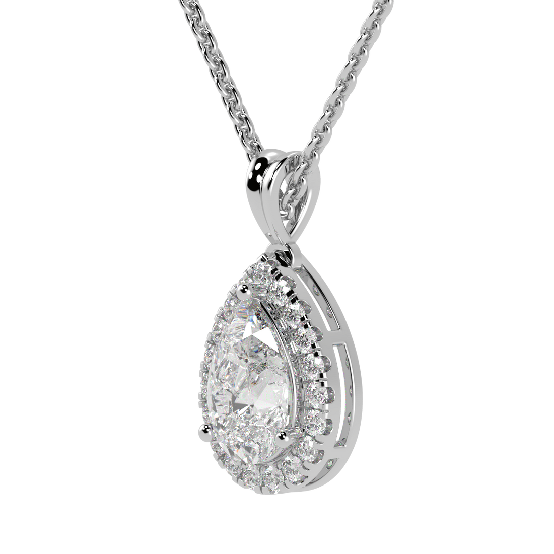 Pear Halo Pendant