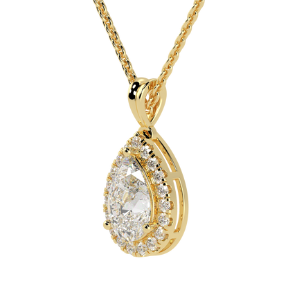 Pear Halo Pendant