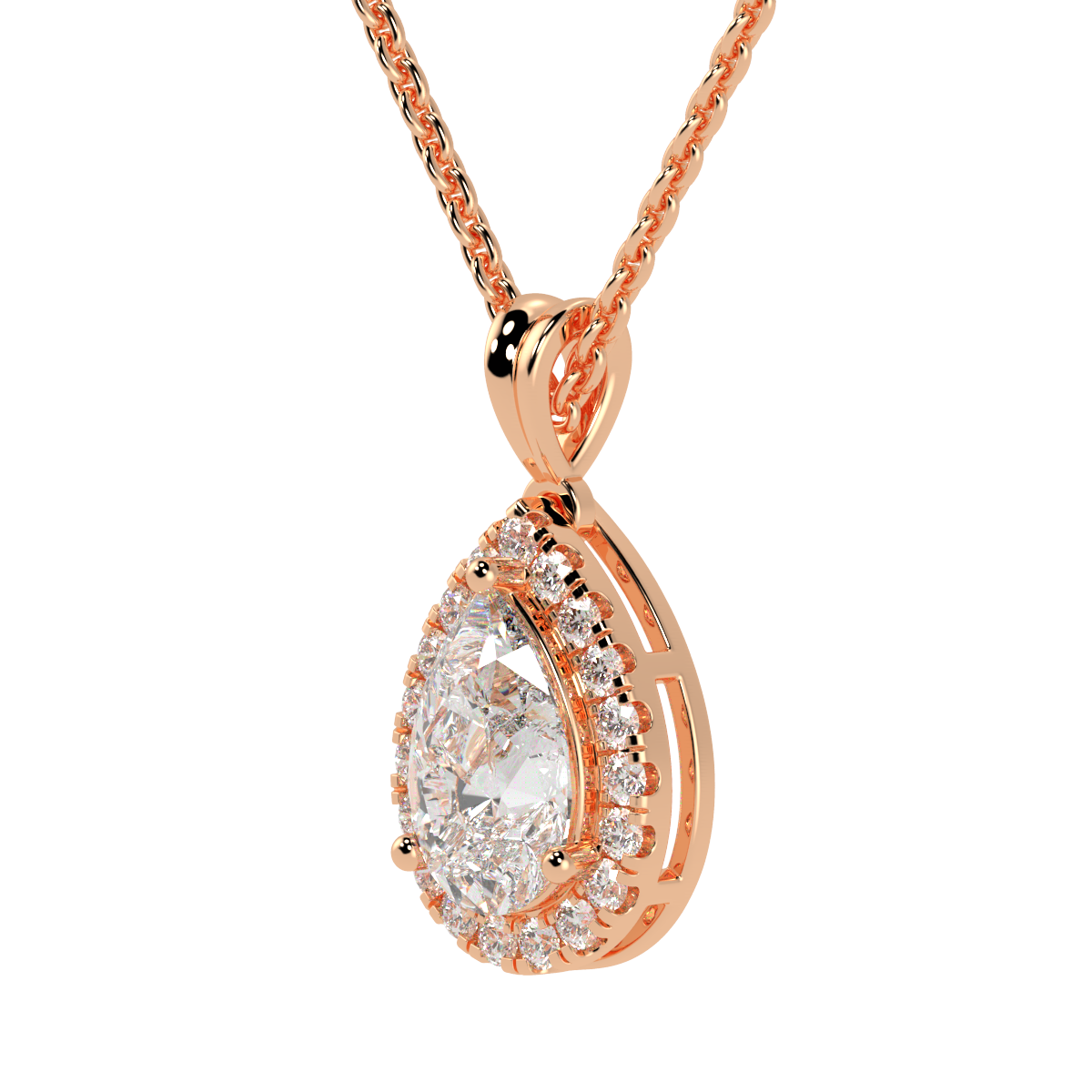 Pear Halo Pendant