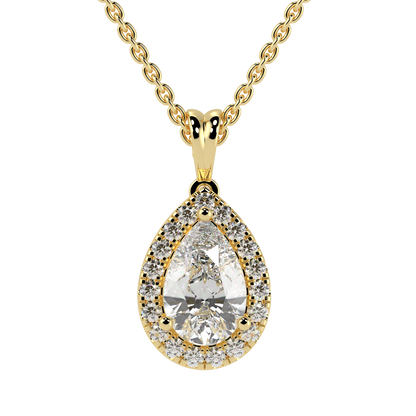 Pear Halo Pendant