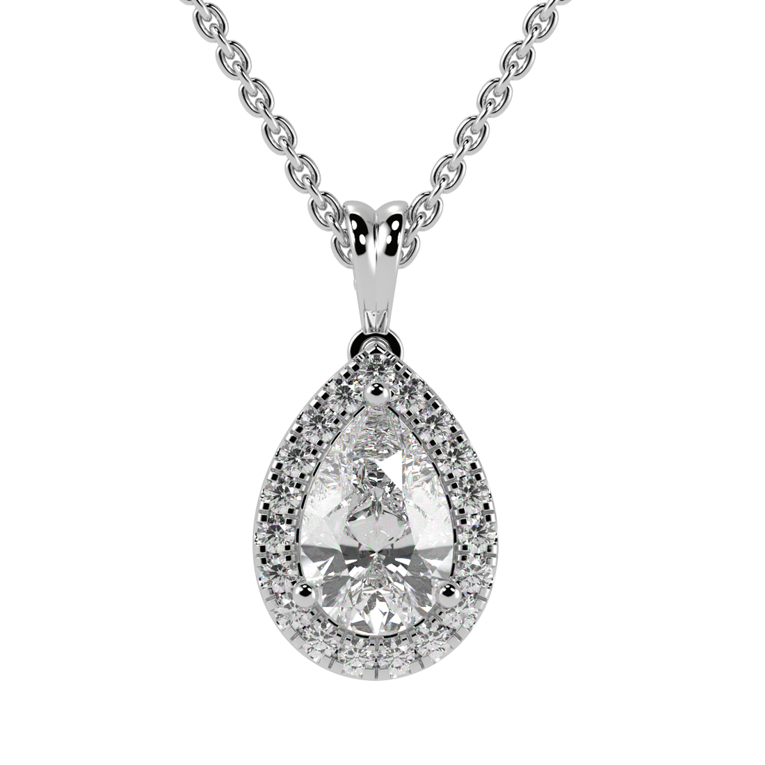 Pear Halo Pendant