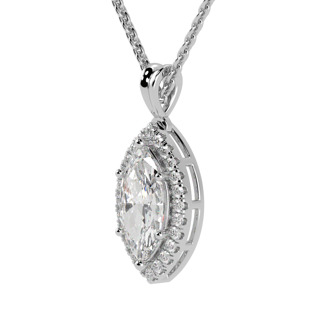 Marquise Halo Pendant