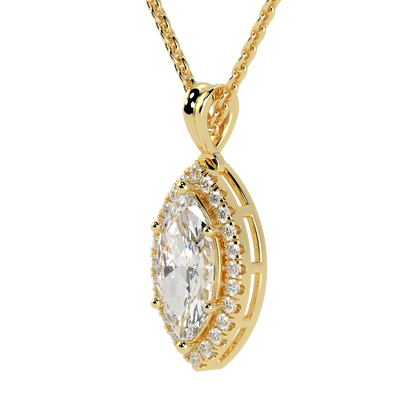 Marquise Halo Pendant