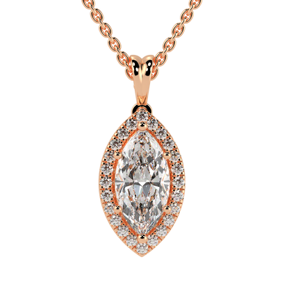 Marquise Halo Pendant