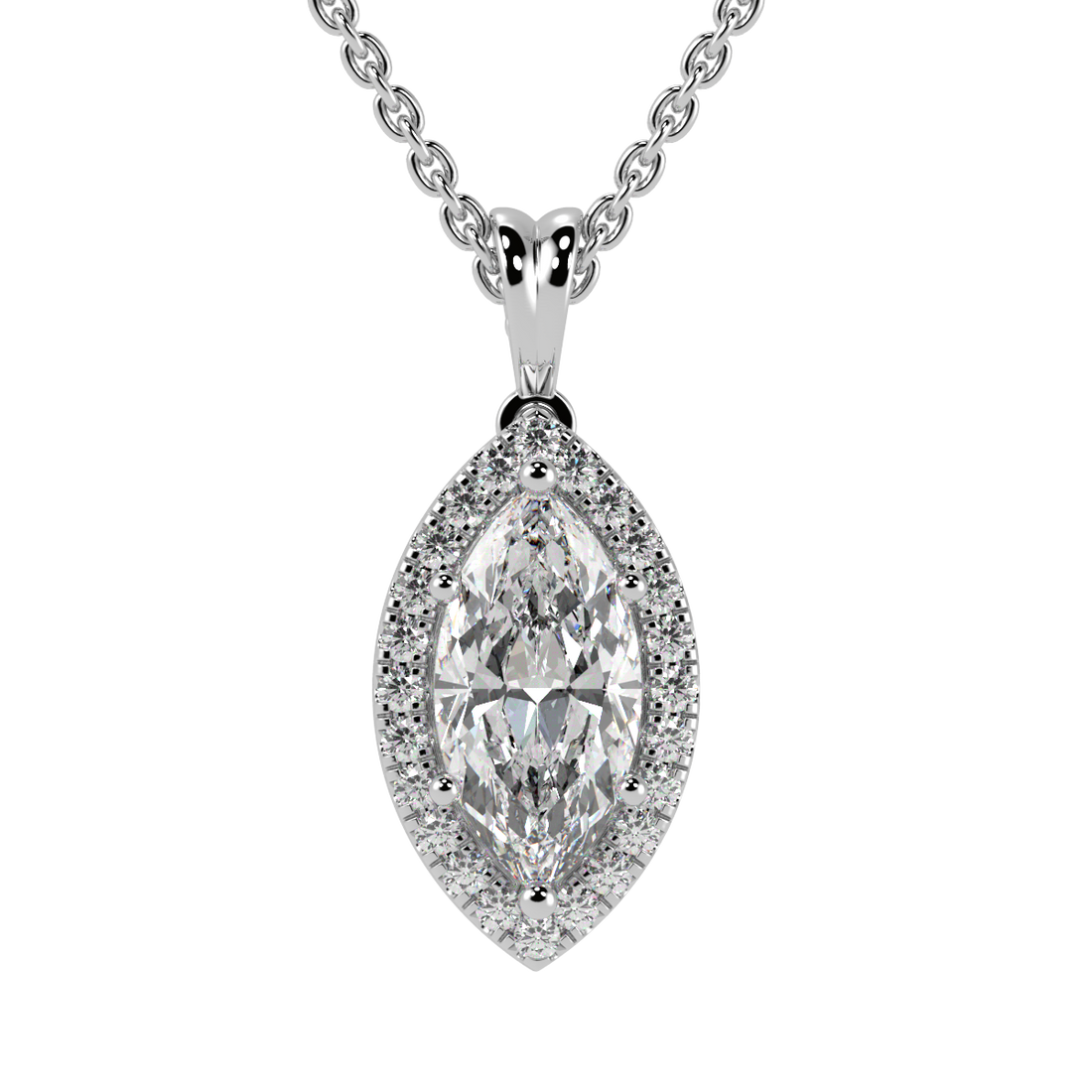 Marquise Halo Pendant