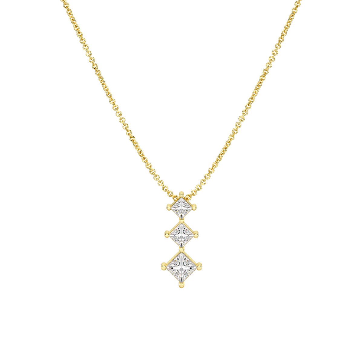 Princess Cut Graduated Pendant
