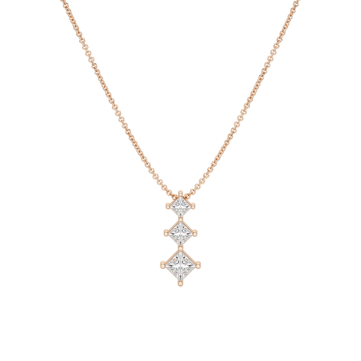 Princess Cut Graduated Pendant