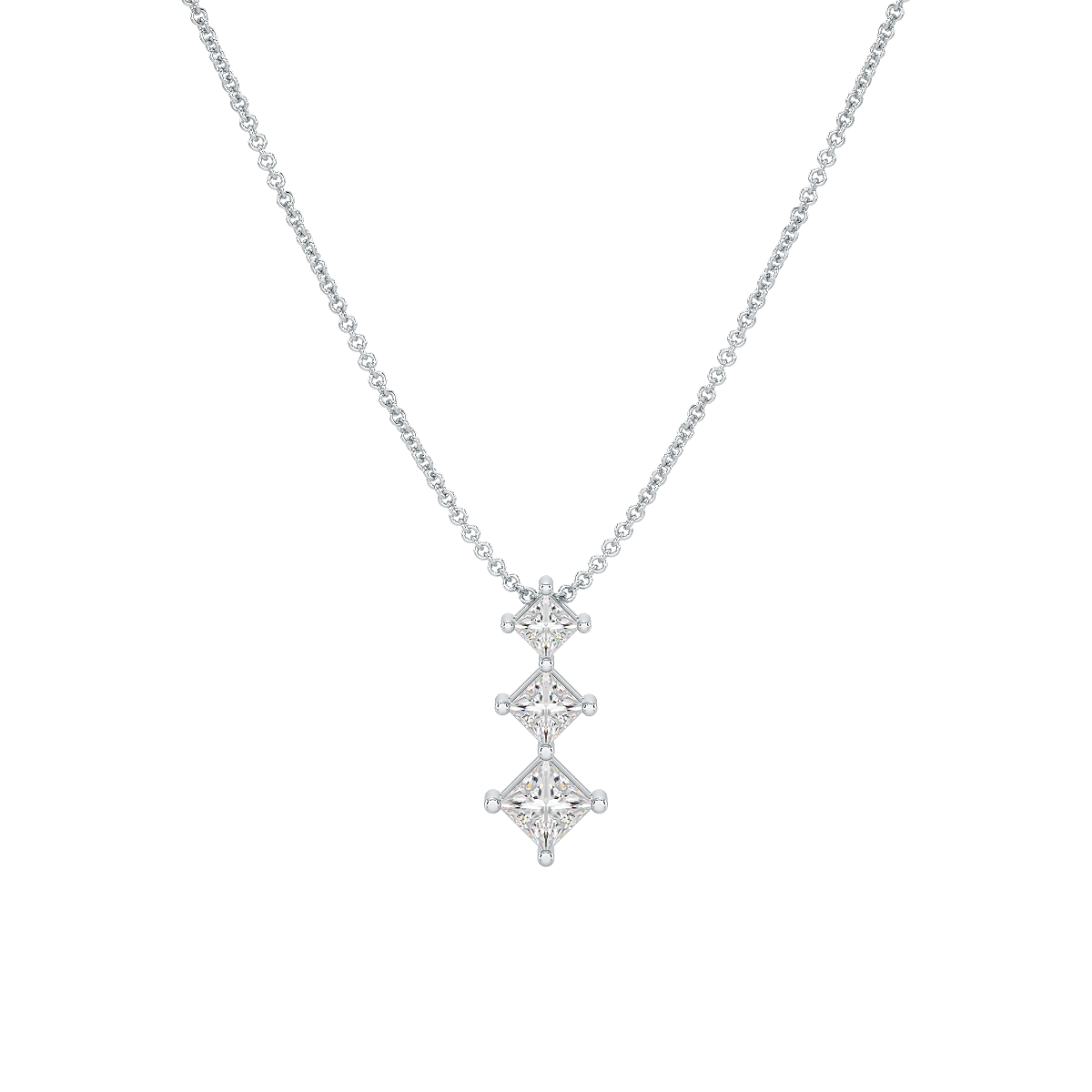 Princess Cut Graduated Pendant