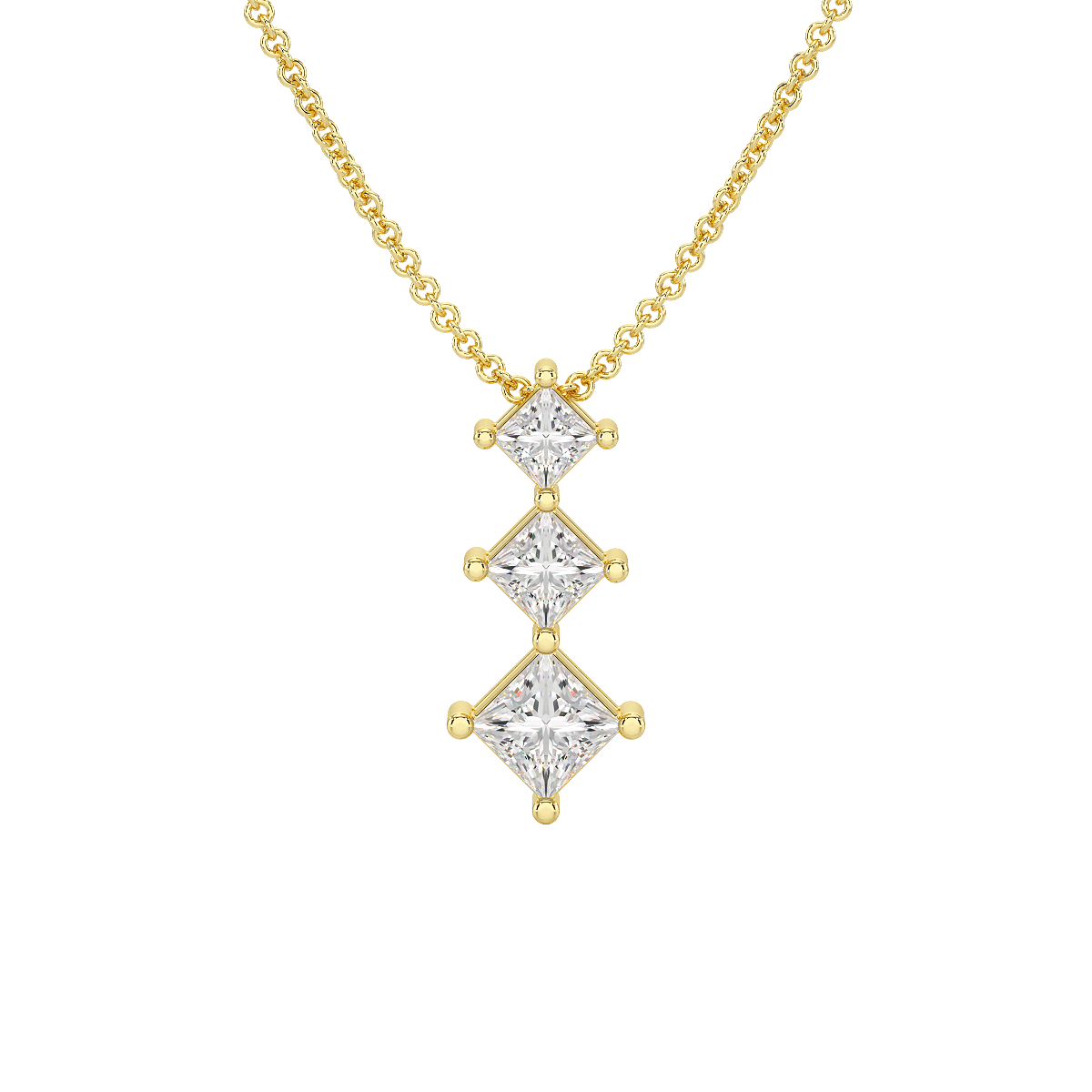 Princess Cut Graduated Pendant