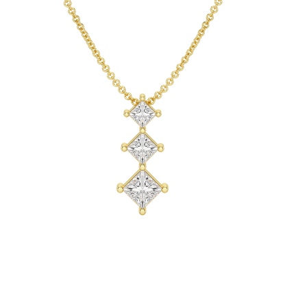 Princess Cut Graduated Pendant