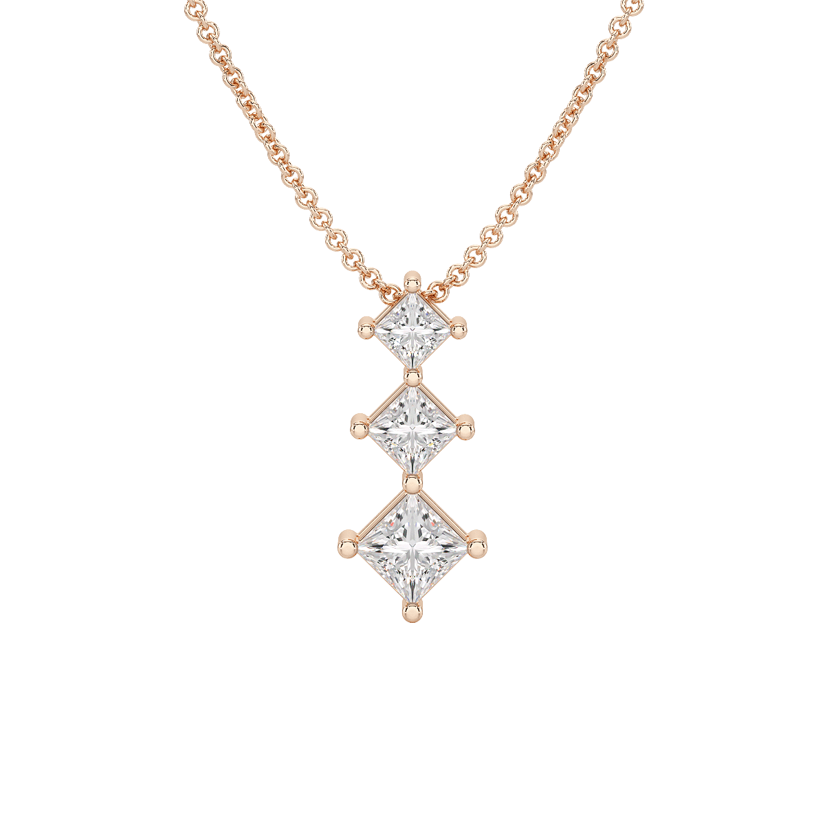 Princess Cut Graduated Pendant