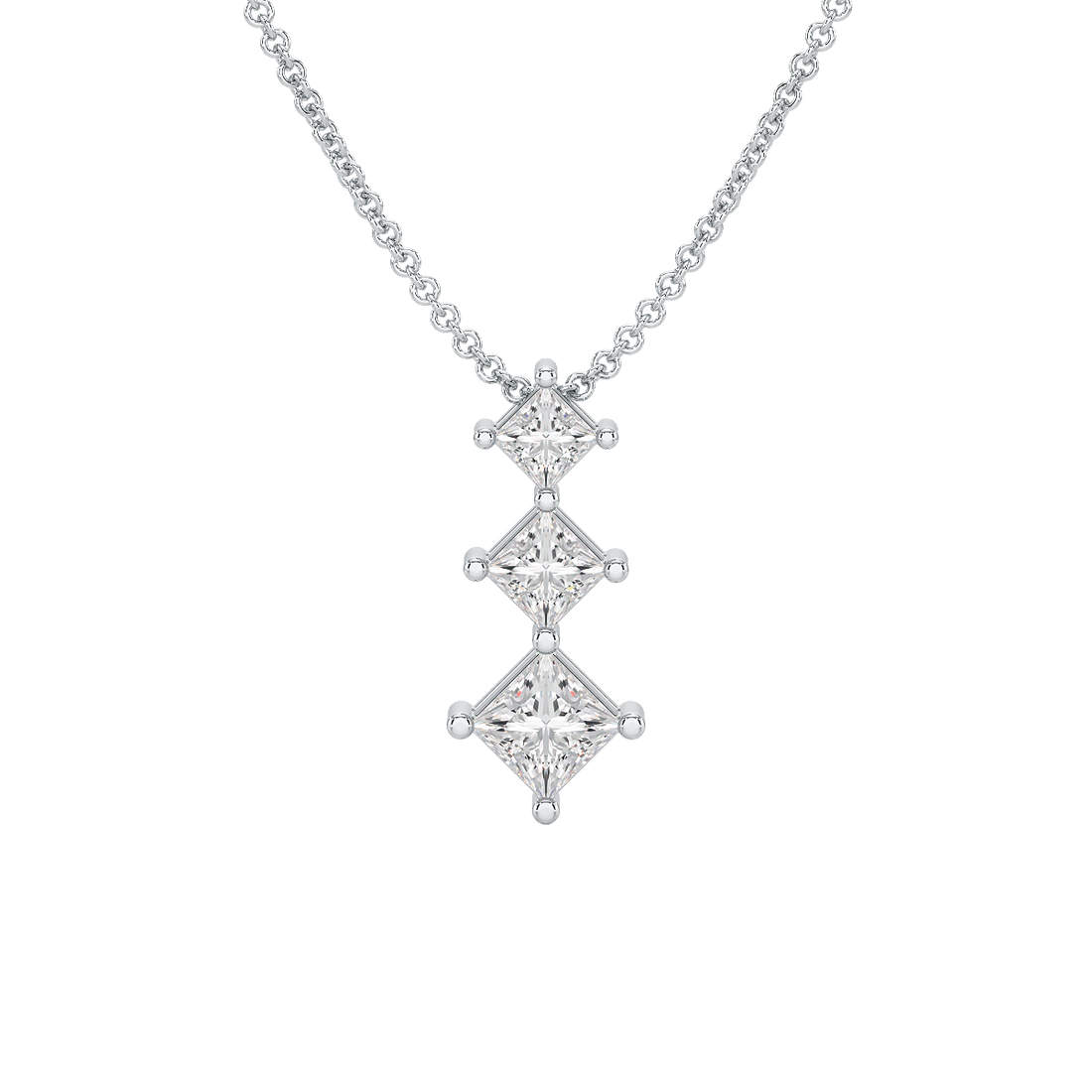 Princess Cut Graduated Pendant