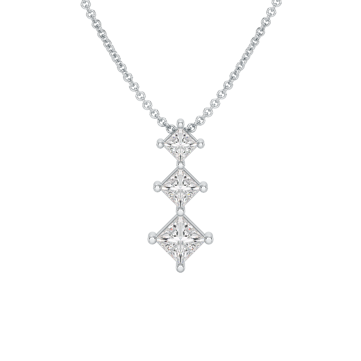 Princess Cut Graduated Pendant