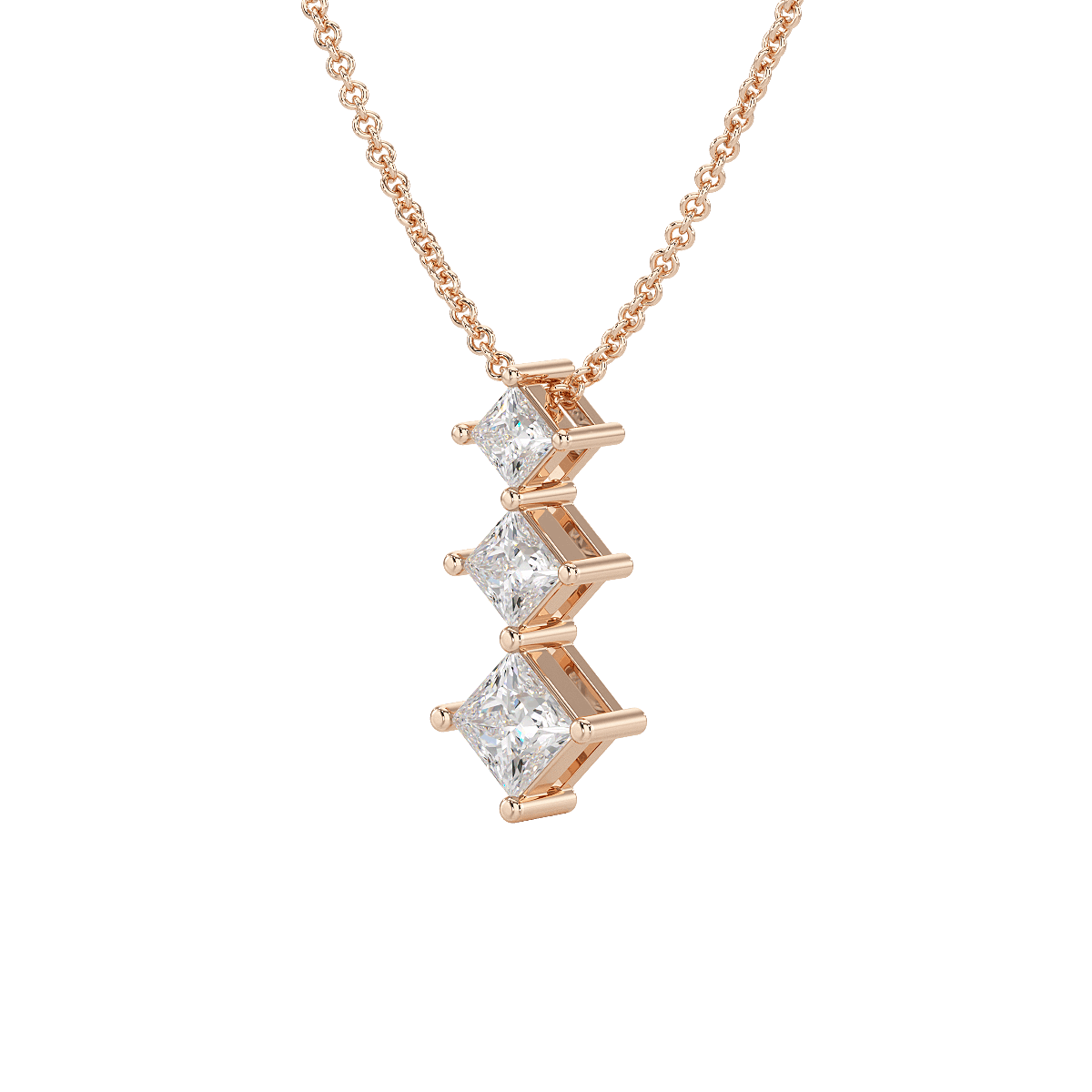 Princess Cut Graduated Pendant