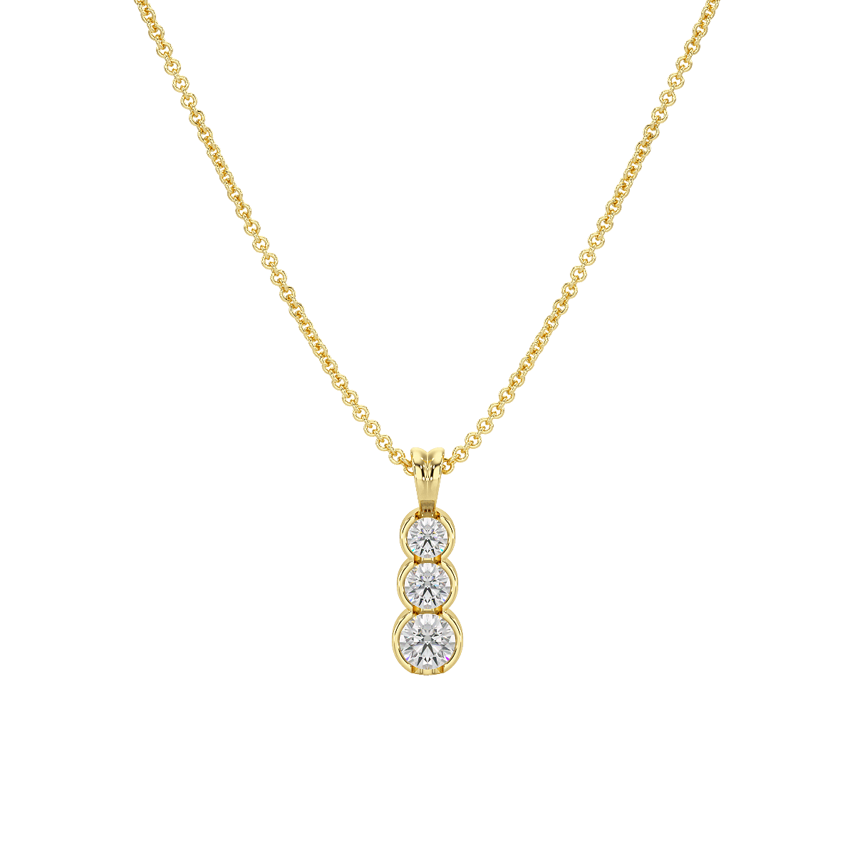 Bezel Set Graduated Pendant