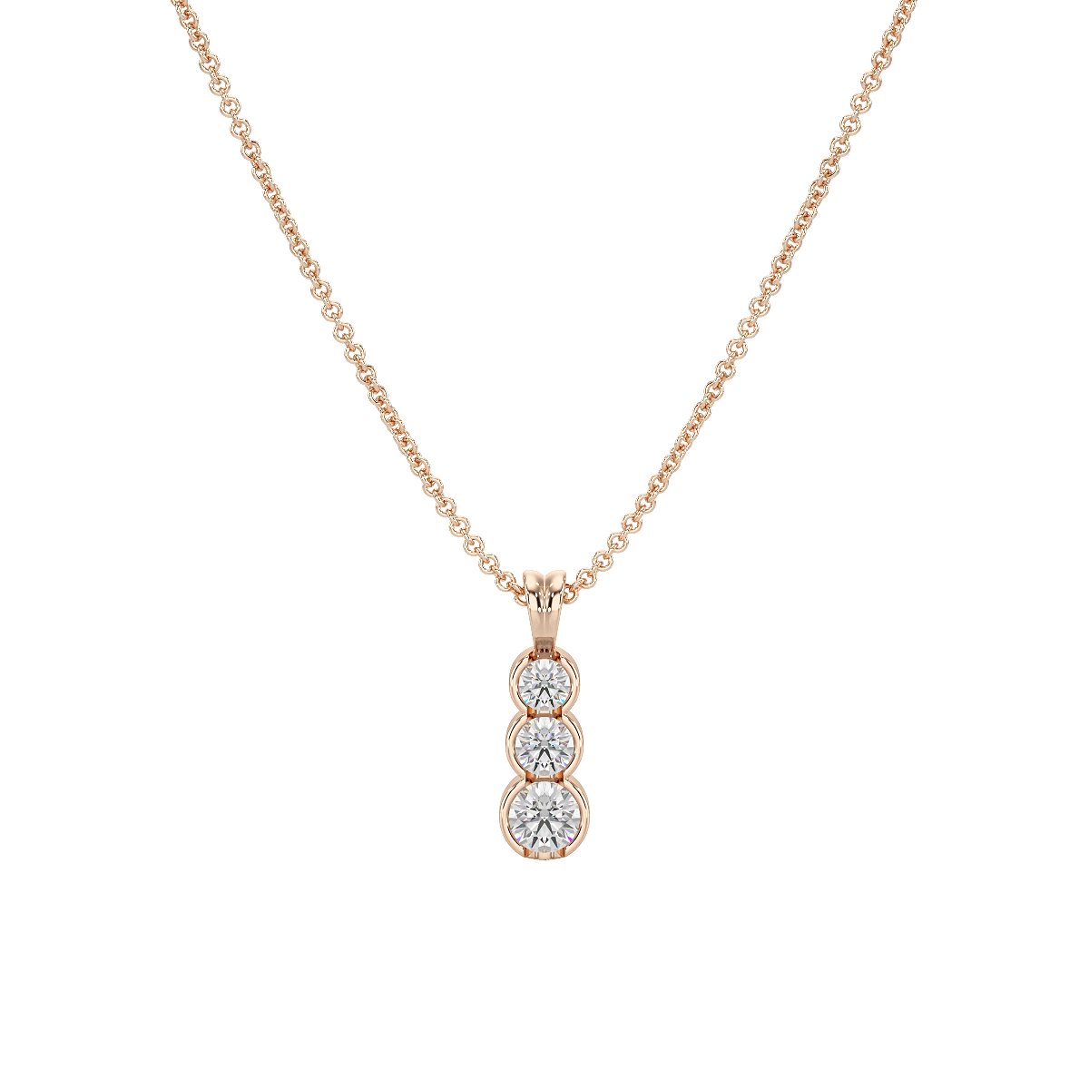 Bezel Set Graduated Pendant