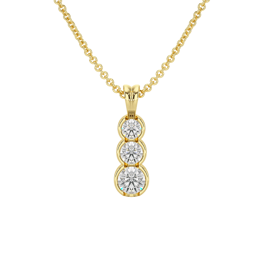 Bezel Set Graduated Pendant