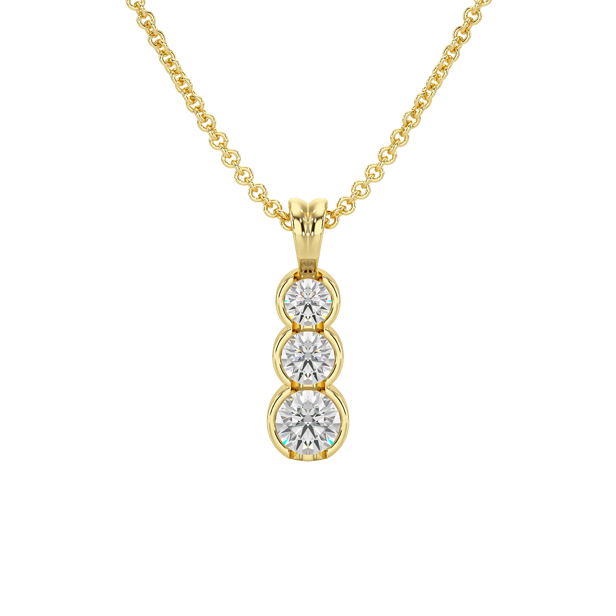 Bezel Set Graduated Pendant