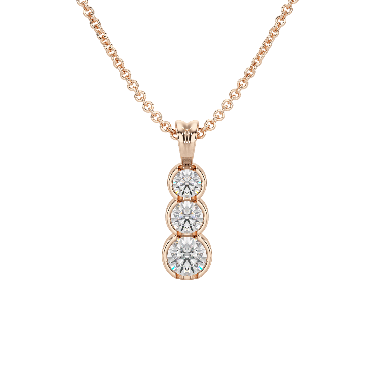Bezel Set Graduated Pendant