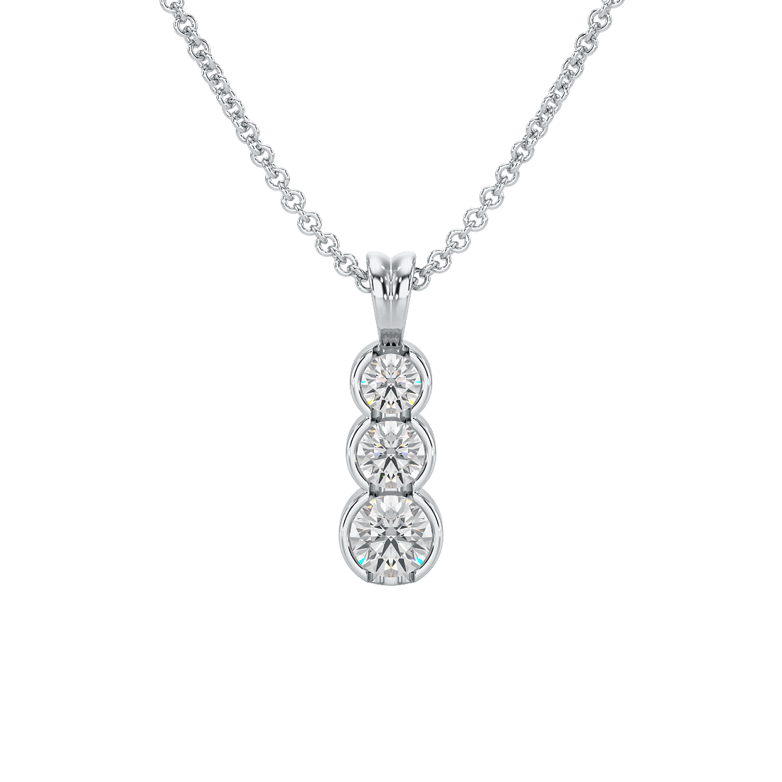 Bezel Set Graduated Pendant
